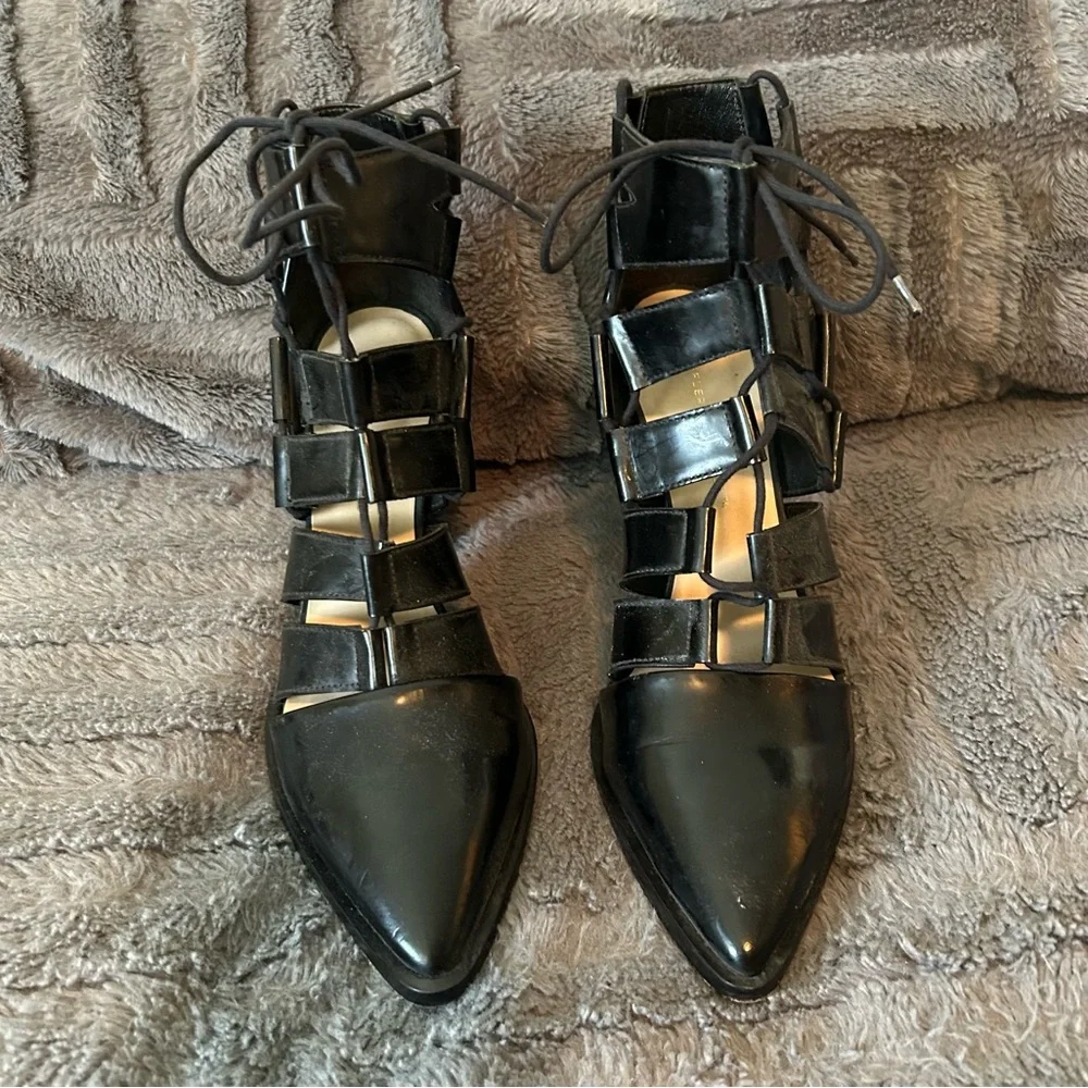 🎉 Host Pick 🎉 Loeffler Randall Black Pointed Lace-Up Women's Heels - Picture 1 of 8